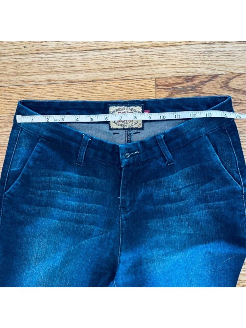 Dear John Jeans Womens 29R Flared Stretch Fit Boot Cut Classic Y2K Dark Wash - Picture 9 of 14